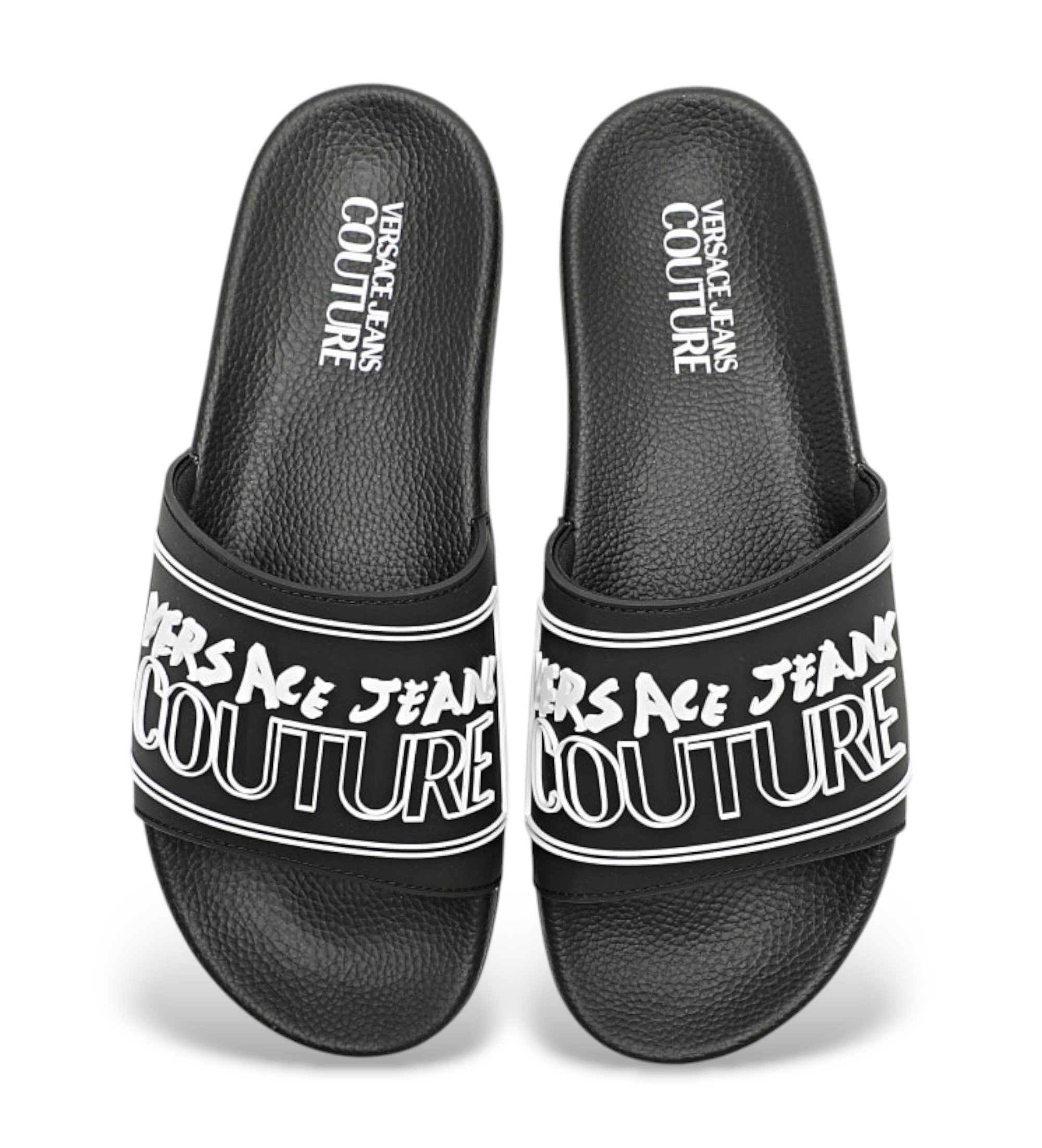 Versace Jeans Couture Black logo flip-flops - Esdemarca