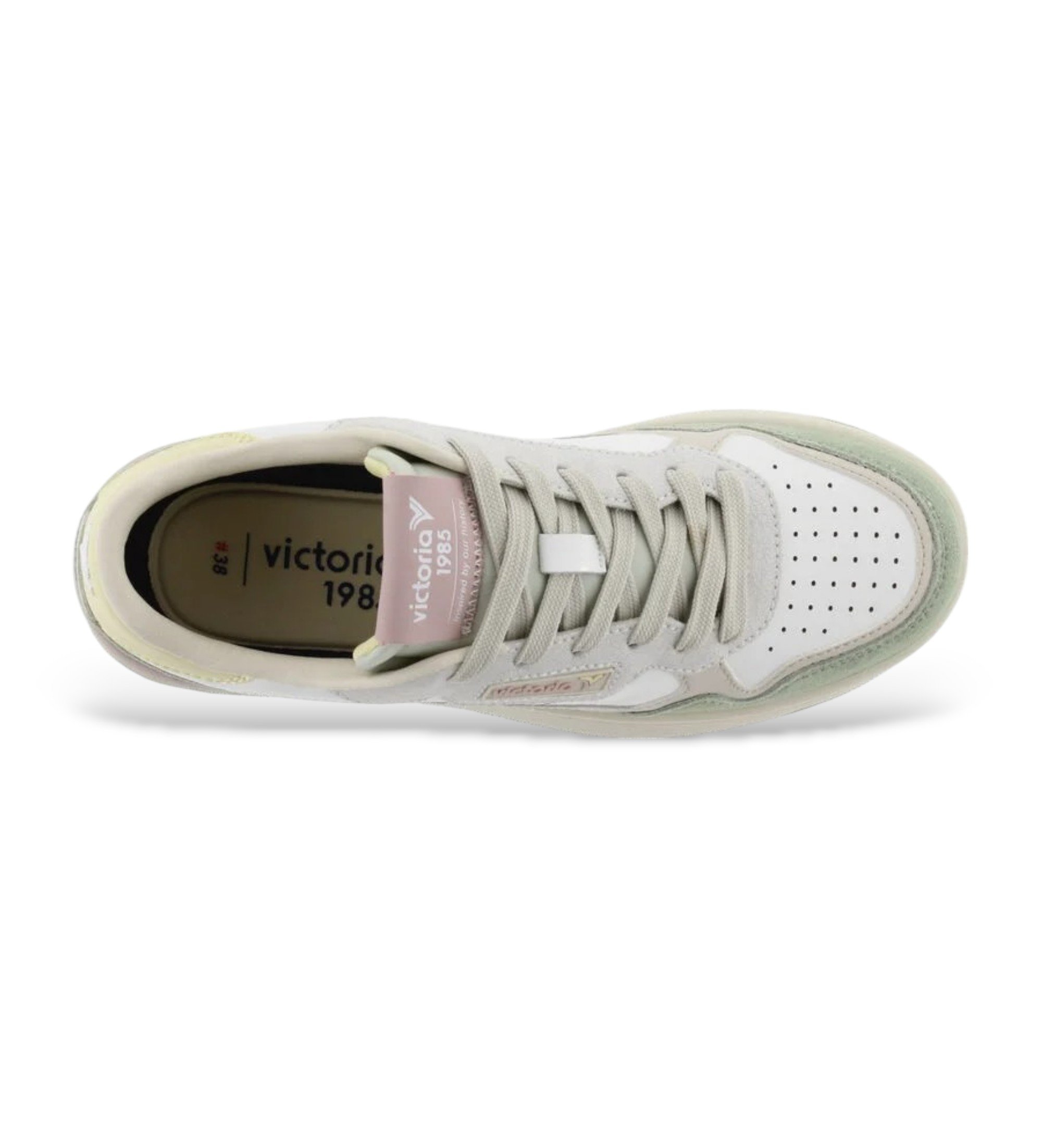 Victoria Leather trainers C80 Casual Patch white, green