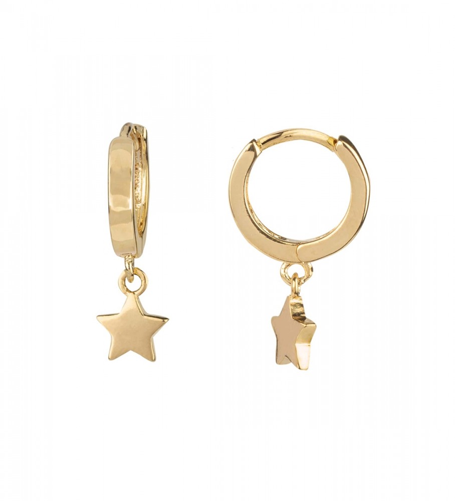VIDAL & VIDAL Vidal & Vida earrings finished in 18 Kt gold 18 Kt gold plated gold star articulated hoop