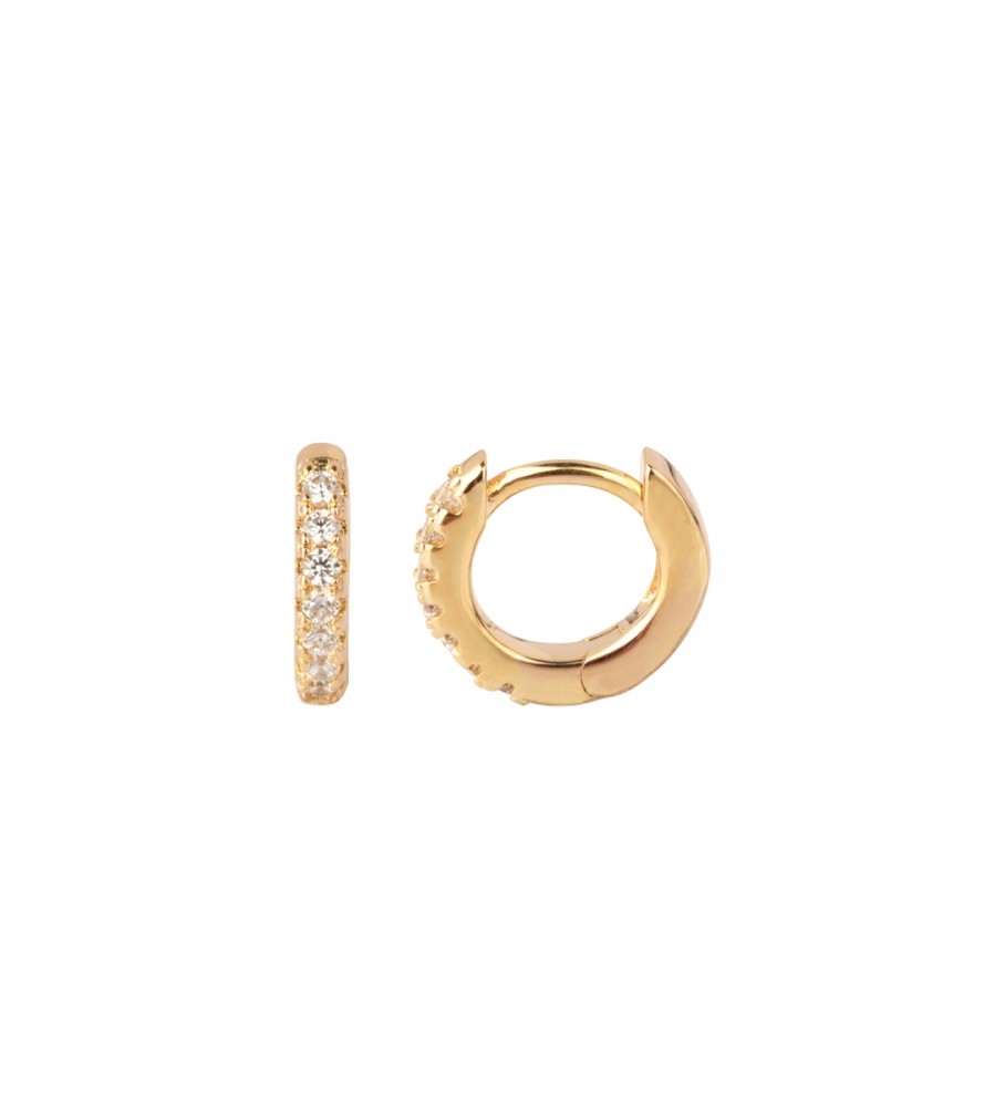 VIDAL & VIDAL Vidal & Vida earrings finished in 18 Kt gold with 10mm gold plated zirconia hoops