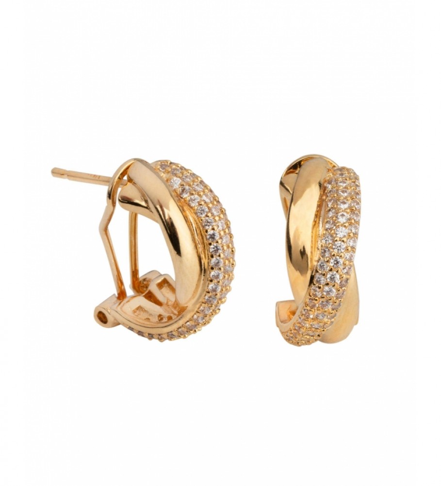 VIDAL & VIDAL Earrings Essentials fine zirconia 18 Kt gold gold plated