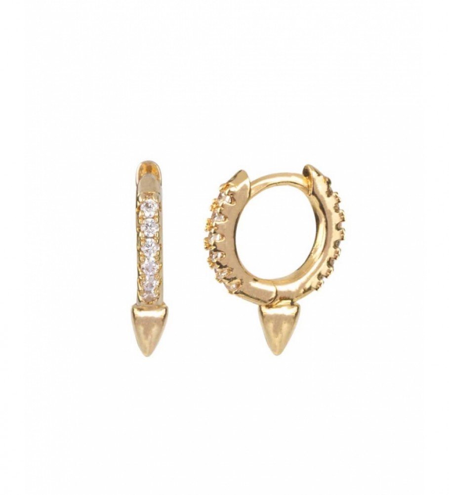 VIDAL & VIDAL Earrings Trendy spiked zirconia 11mm gold 18Ktes