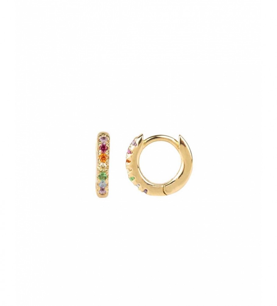 VIDAL & VIDAL Earrings Trendy multicolor 10x1.5mm gold 18Ktes