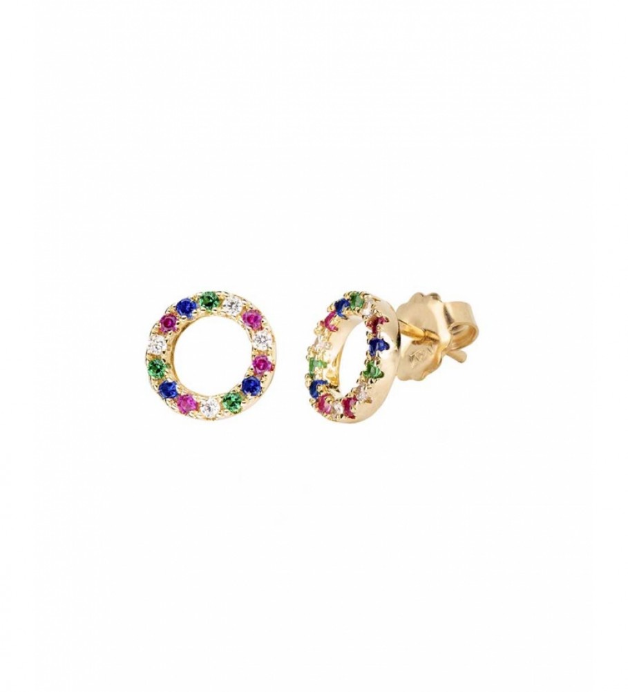 VIDAL & VIDAL Earrings Trendy multicolored 8mm gold 18Ktes