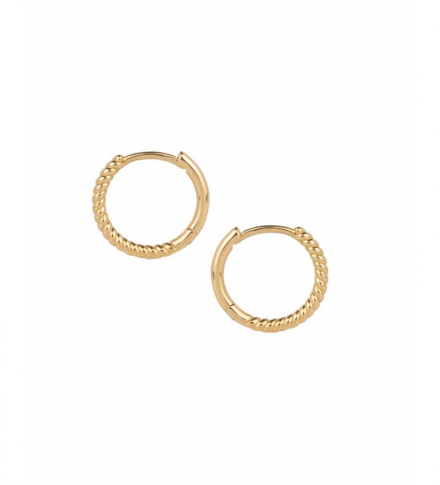 VIDAL & VIDAL Earrings Trendy spiral hoop 14mm gold 18Ktes
