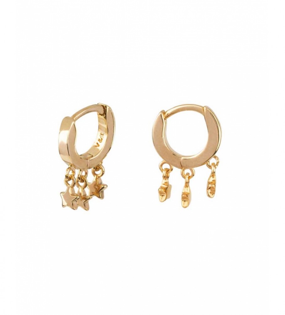 VIDAL & VIDAL Earrings Trendy 18kt gold stars pendants