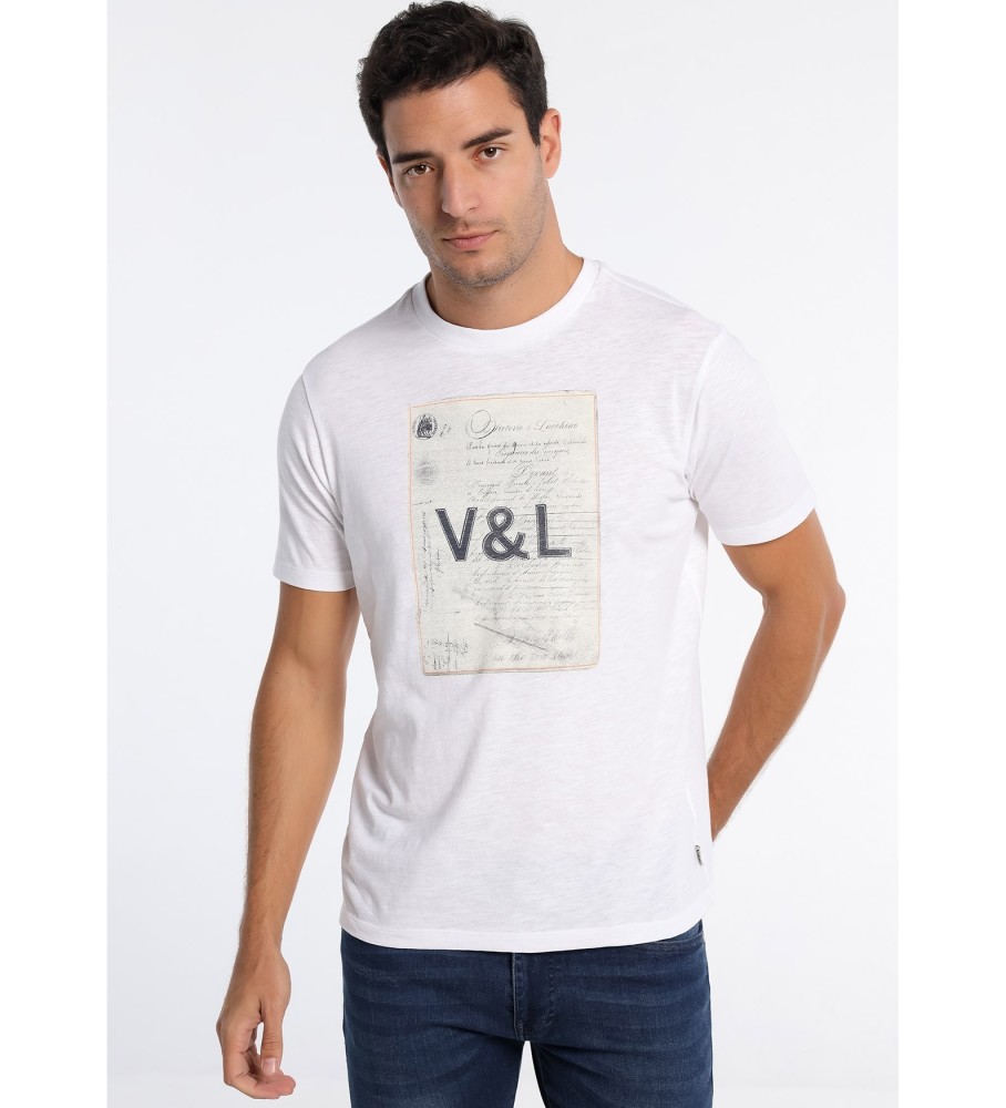 Victorio & Lucchino, V&L T-shirt graphique à manches courtes, blanc parcheminé