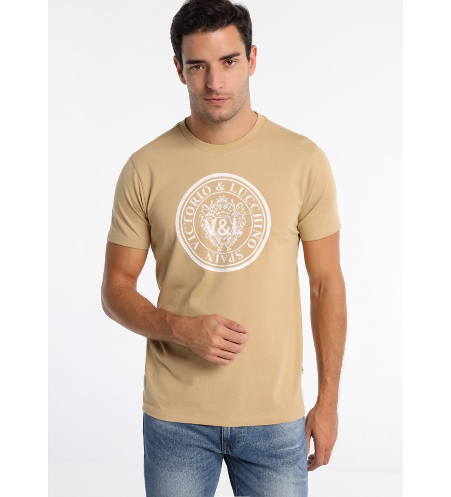 Victorio & Lucchino, V&L T-shirt manica corta Log Heraldic Marrone