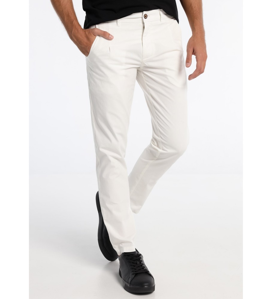 Victorio & Lucchino, V&L Pantalon chino blanc léger avec pinces