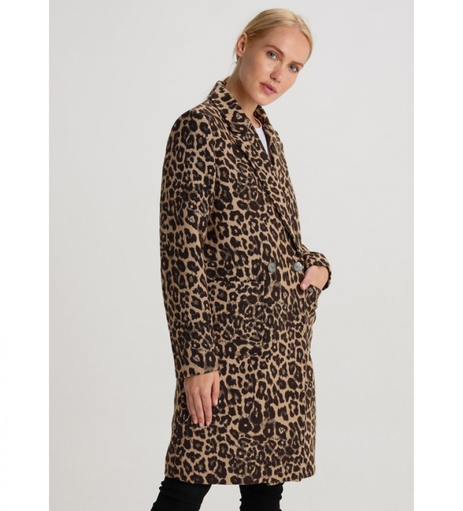 Victorio & Lucchino, V&L Royal Circus Manteau à motif léopard brun