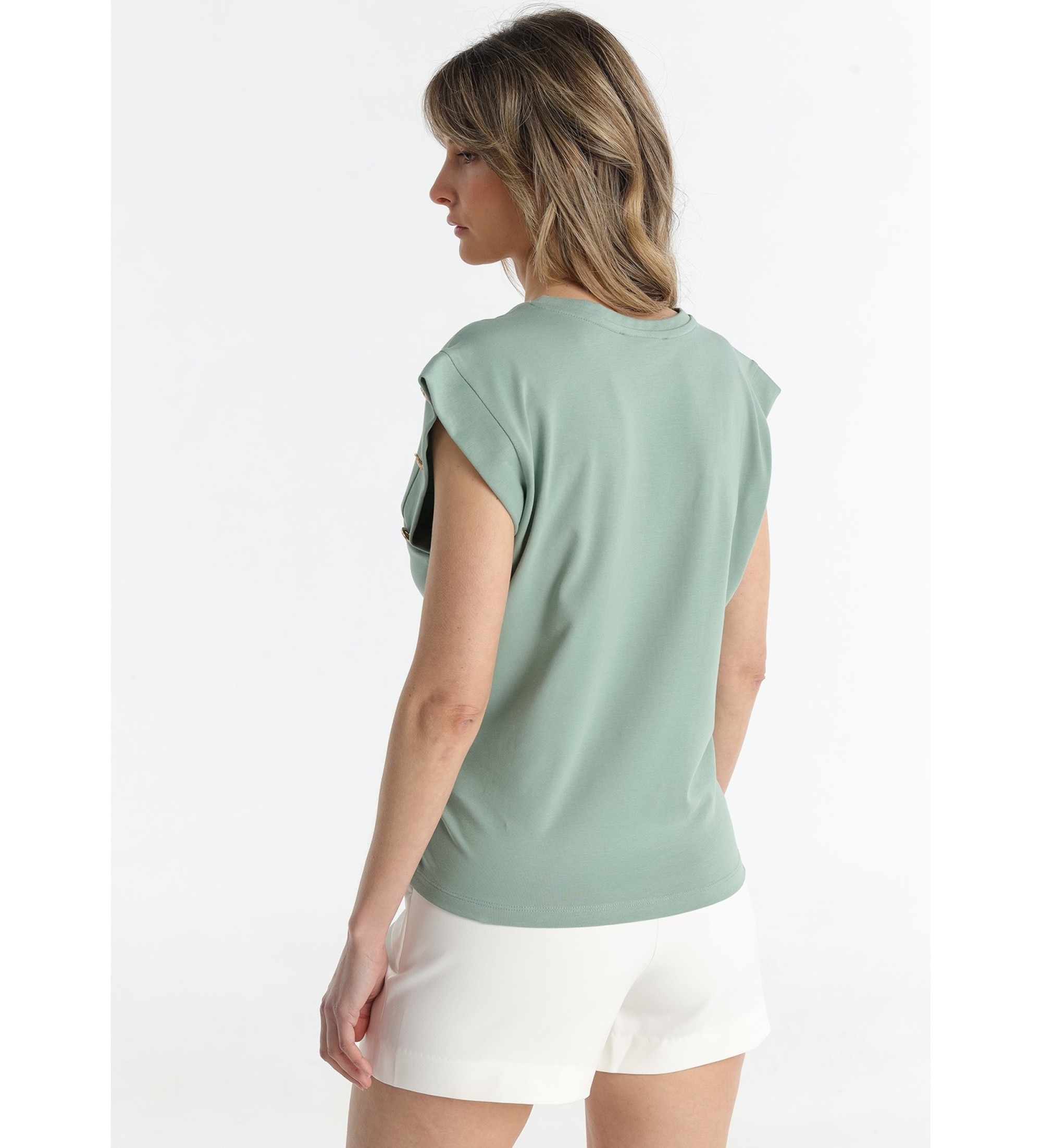 Victorio & Lucchino, V&L Maglietta con dettaglio bottone verde