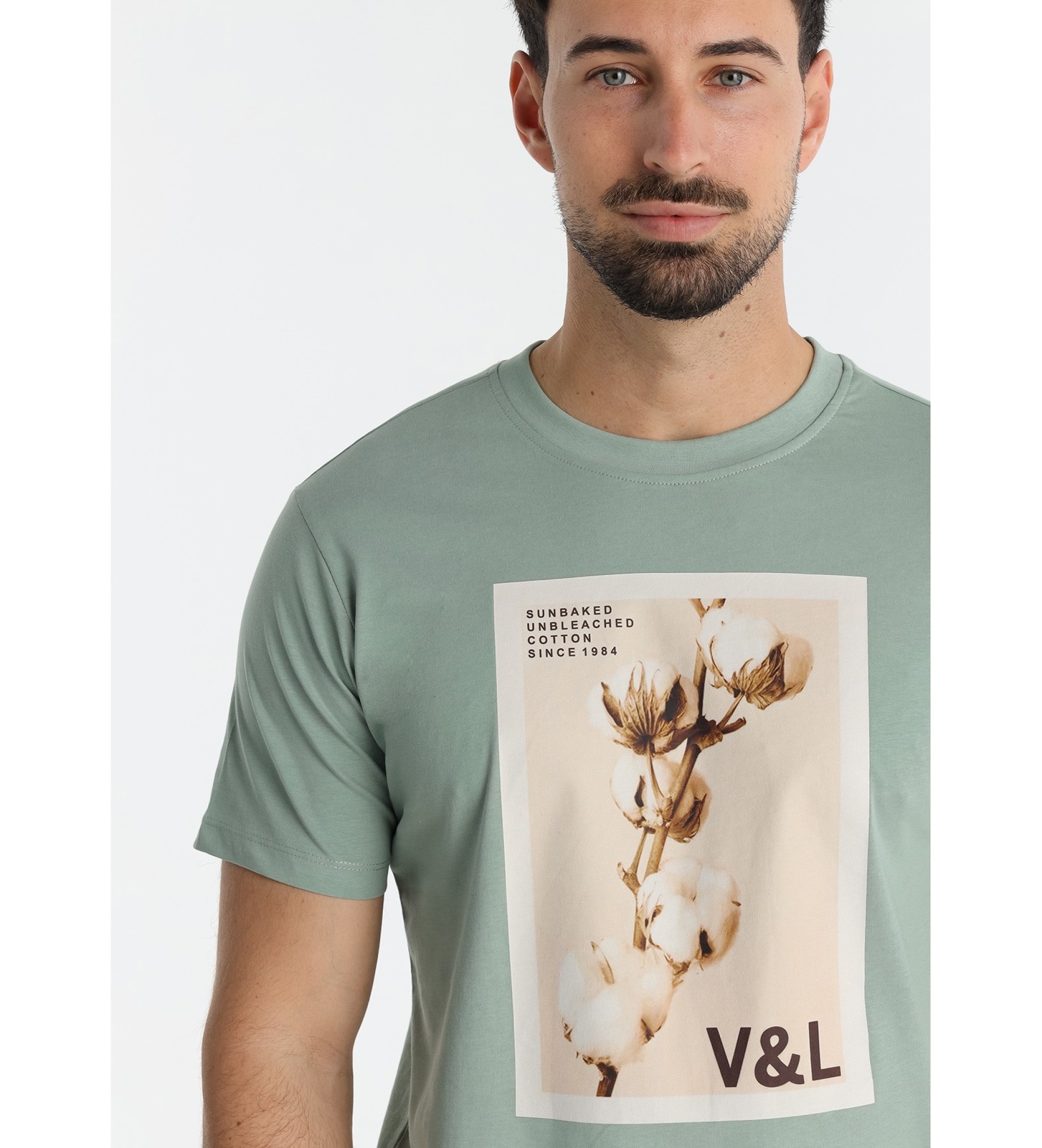 Victorio & Lucchino, V&L T-shirt graphique en coton vert avec fleurs