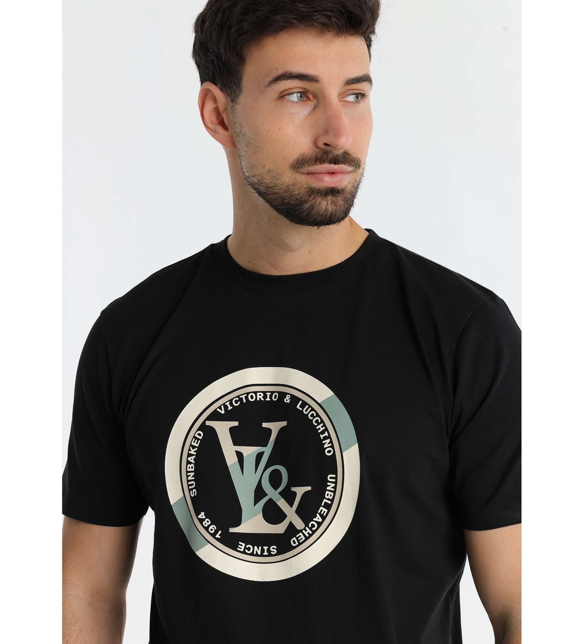 Victorio & Lucchino, V&L T-shirt with round graphics black