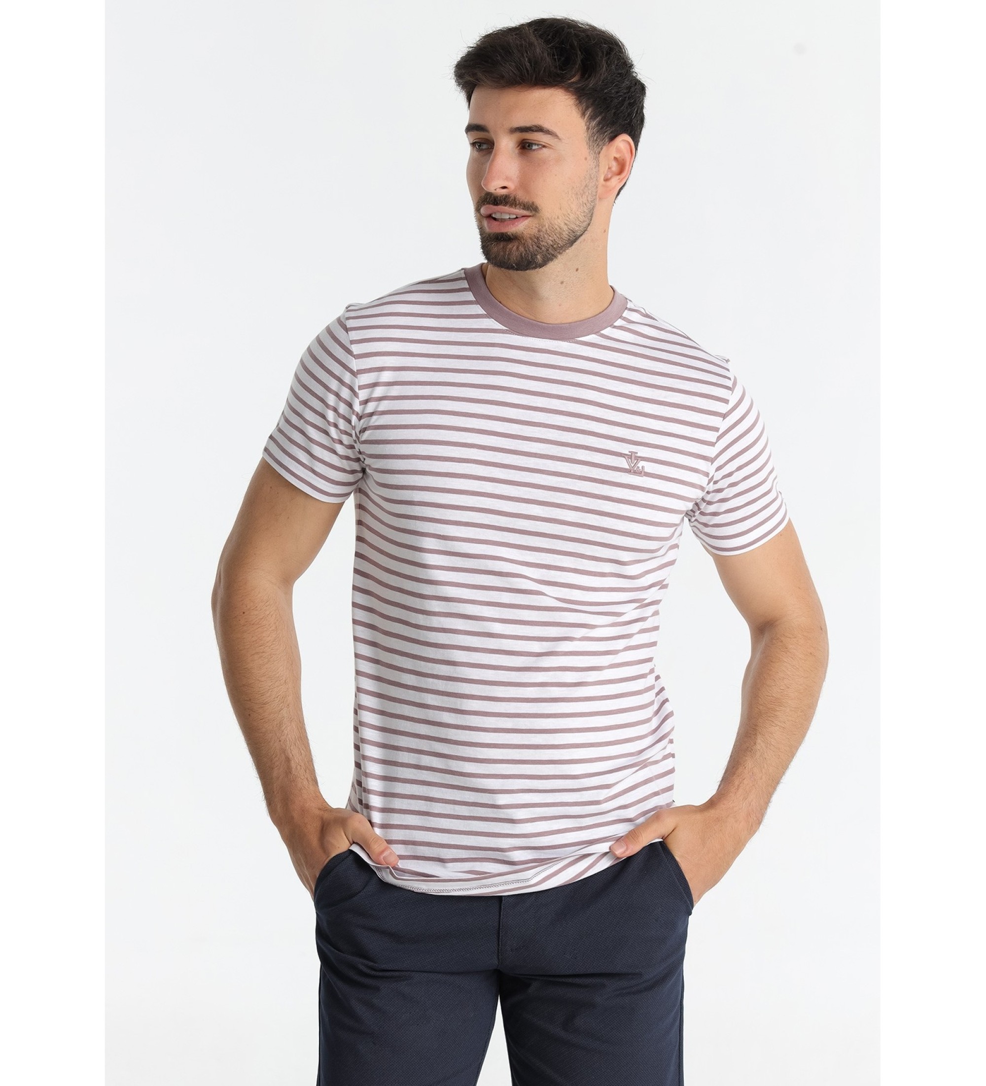 Victorio & Lucchino, V&L Lilla T-shirt med stribet print