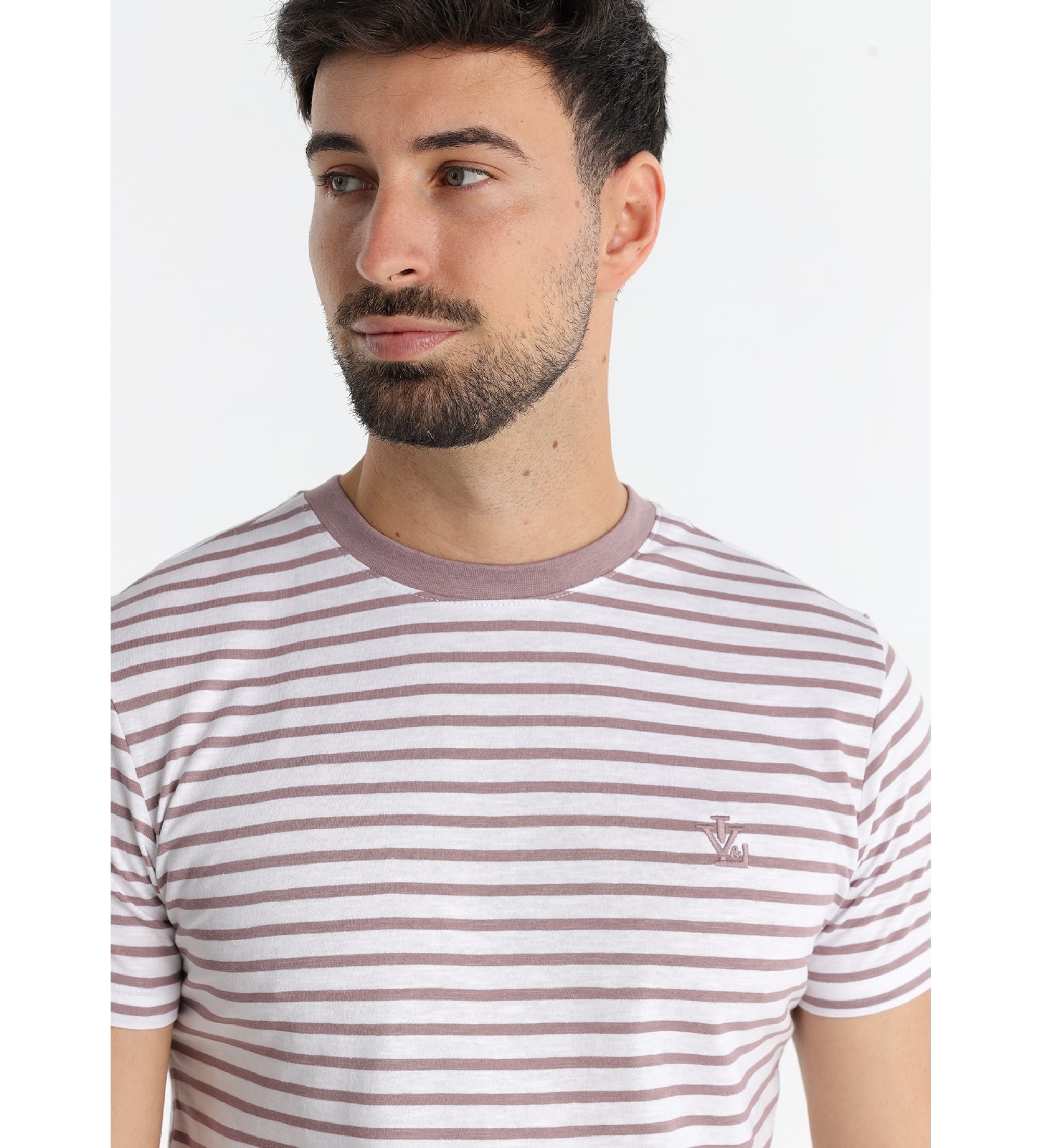 Victorio & Lucchino, V&L Lilla T-shirt med stribet print