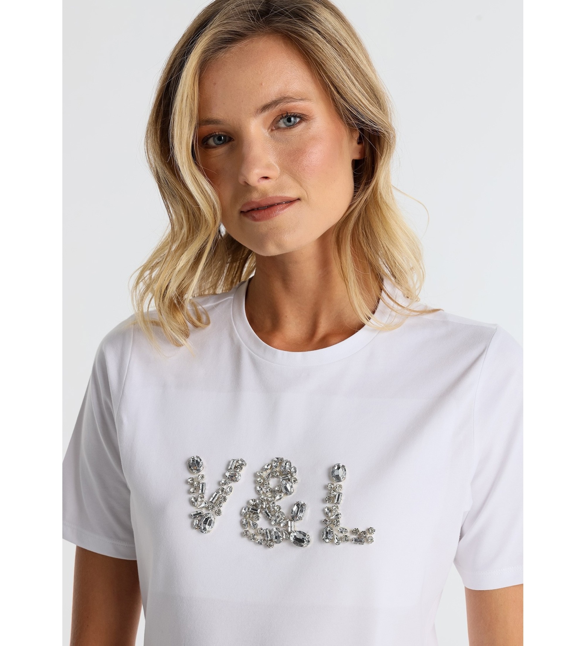 Victorio & Lucchino, V&L Koszulka z białym biżuteryjnym logo