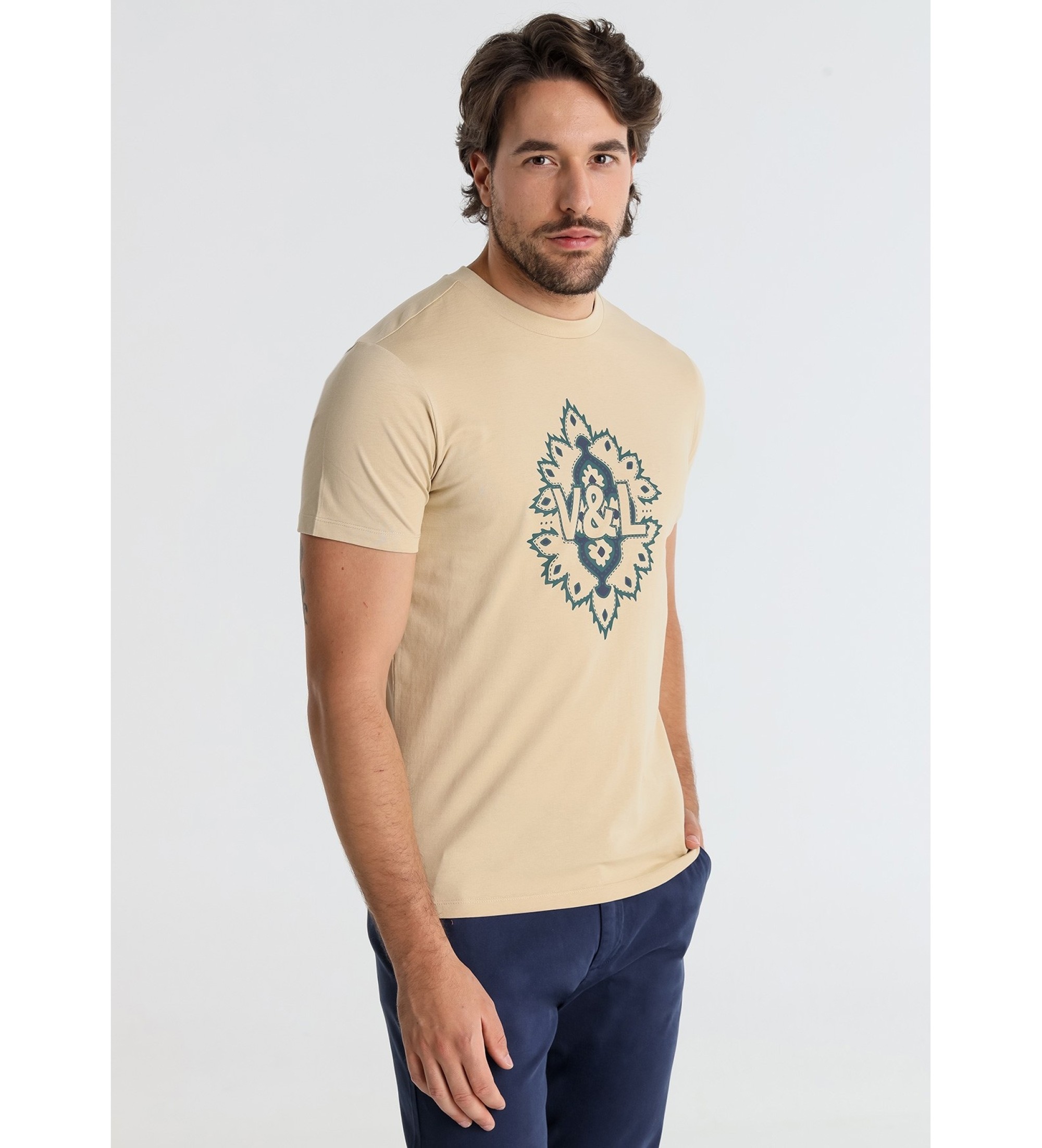 Maglietta beige on sale