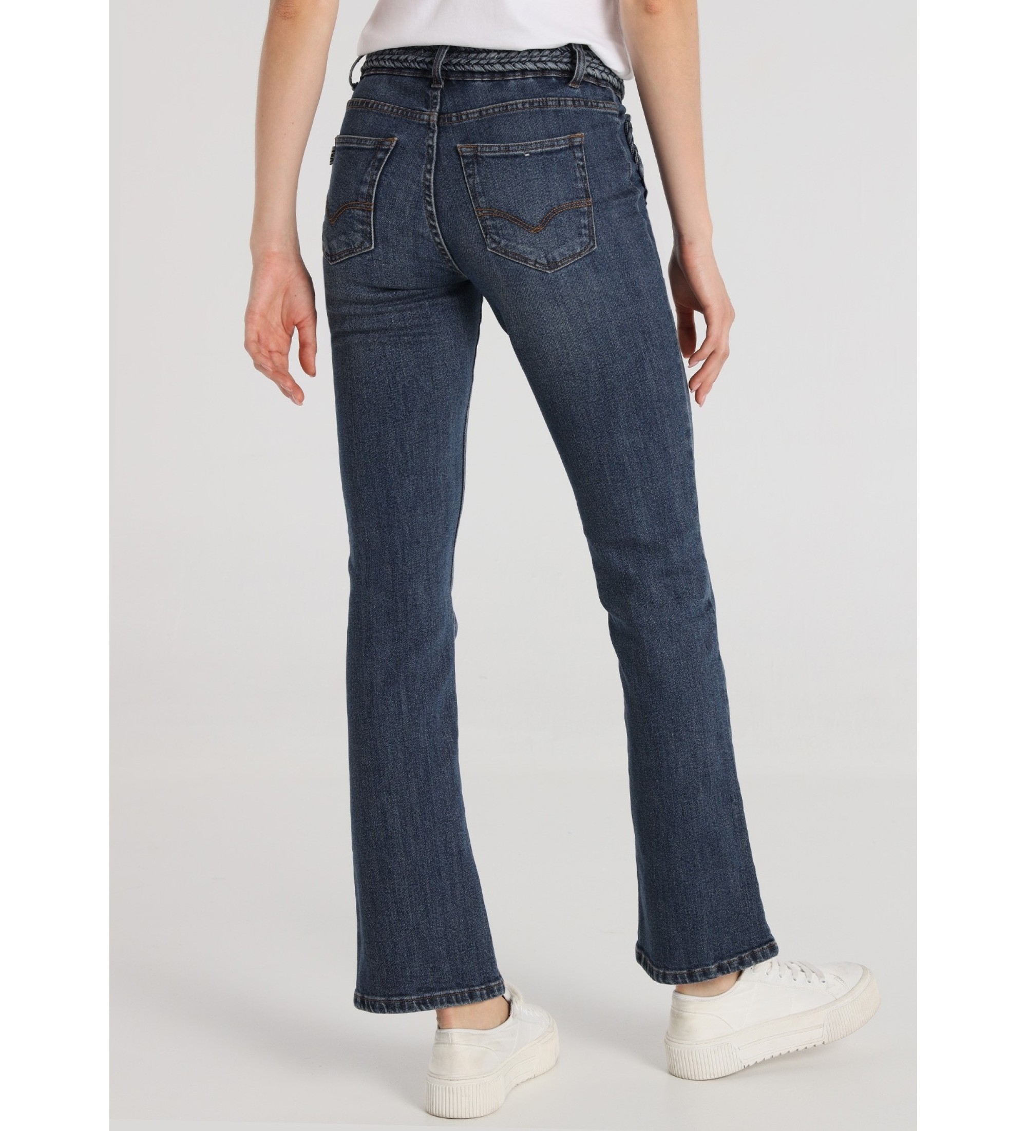 Victorio & Lucchino, V&L Jeans Detalle trenzado con bolsillo azul