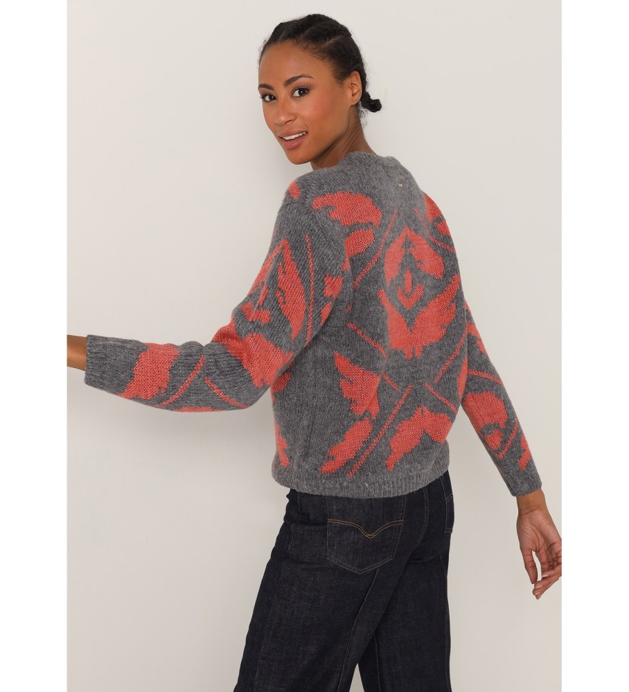 Victorio & Lucchino, V&L Grey ribbed crew neck jumper