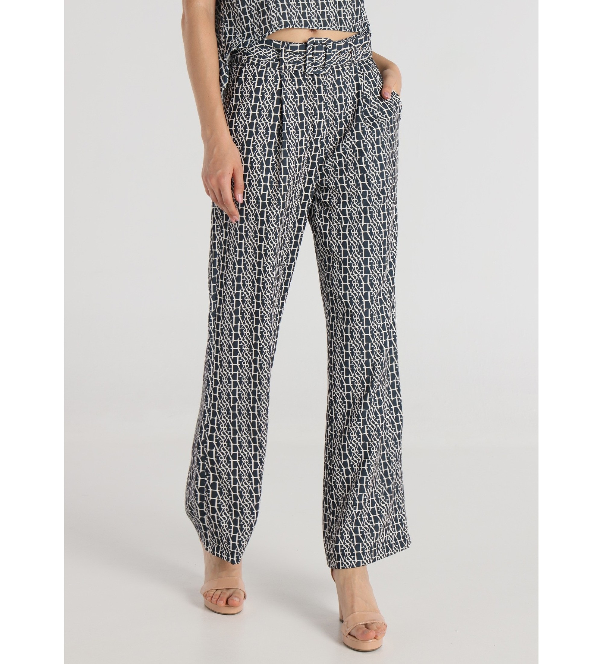 Victorio & Lucchino, V&L Blau bedruckte Hose