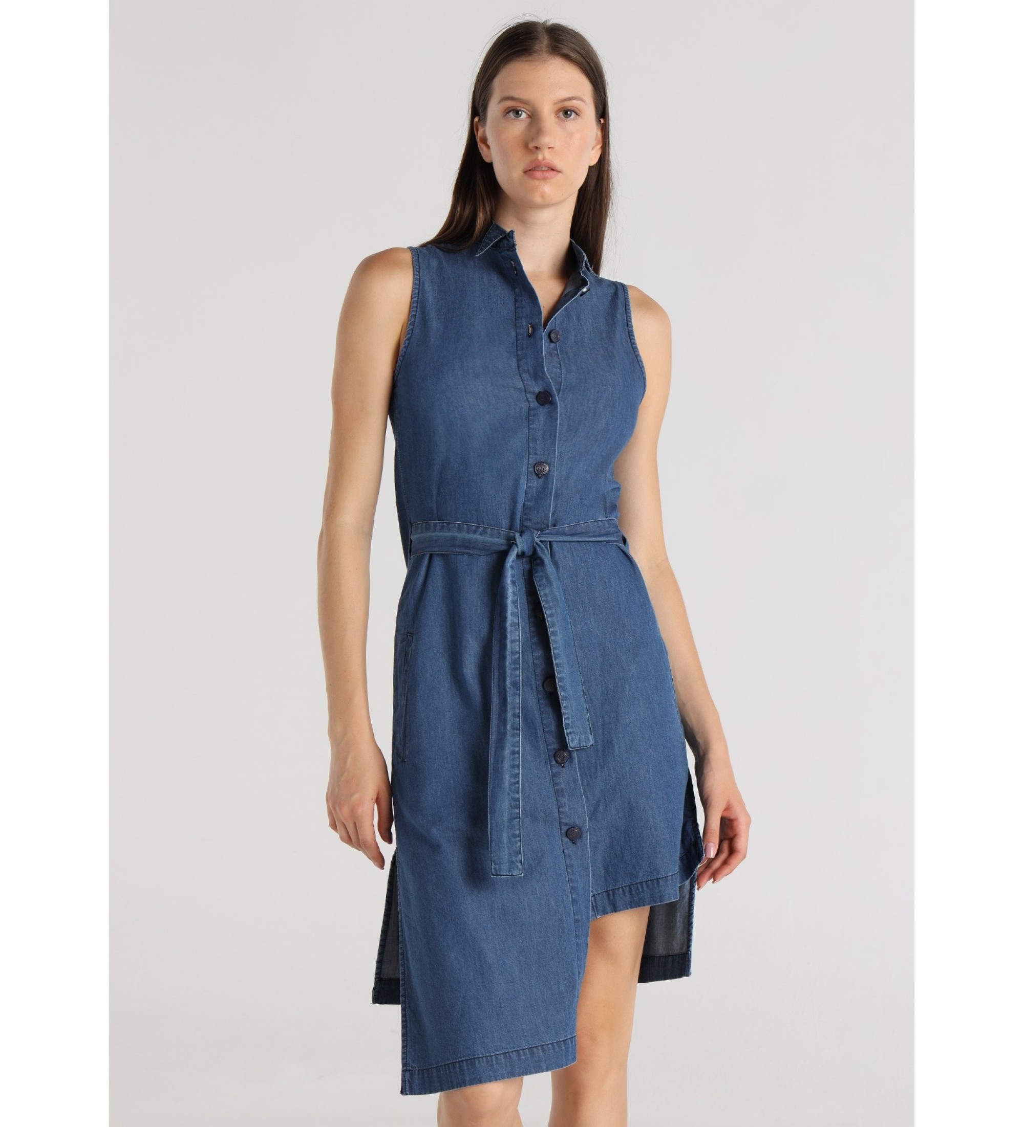 Victorio & Lucchino, V&L Vestido corto  Denim sin mangas azul
