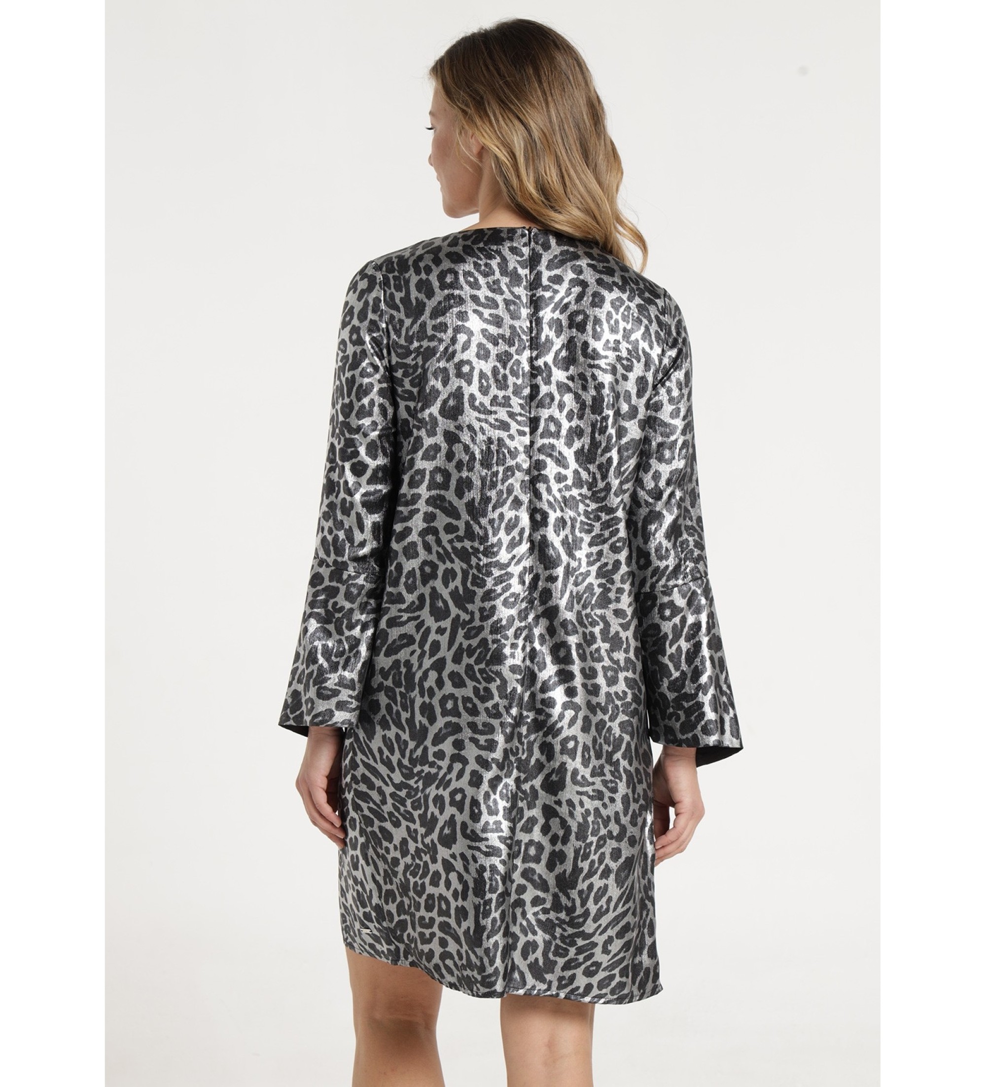 Victorio & Lucchino, V&L Kort silverfrgad klnning med tryck