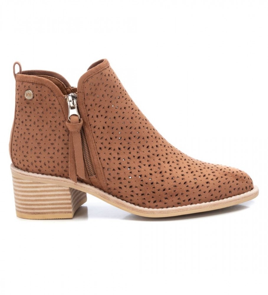 Xti 140922 Brown Camel Ankle Boots -Heel height 5cm