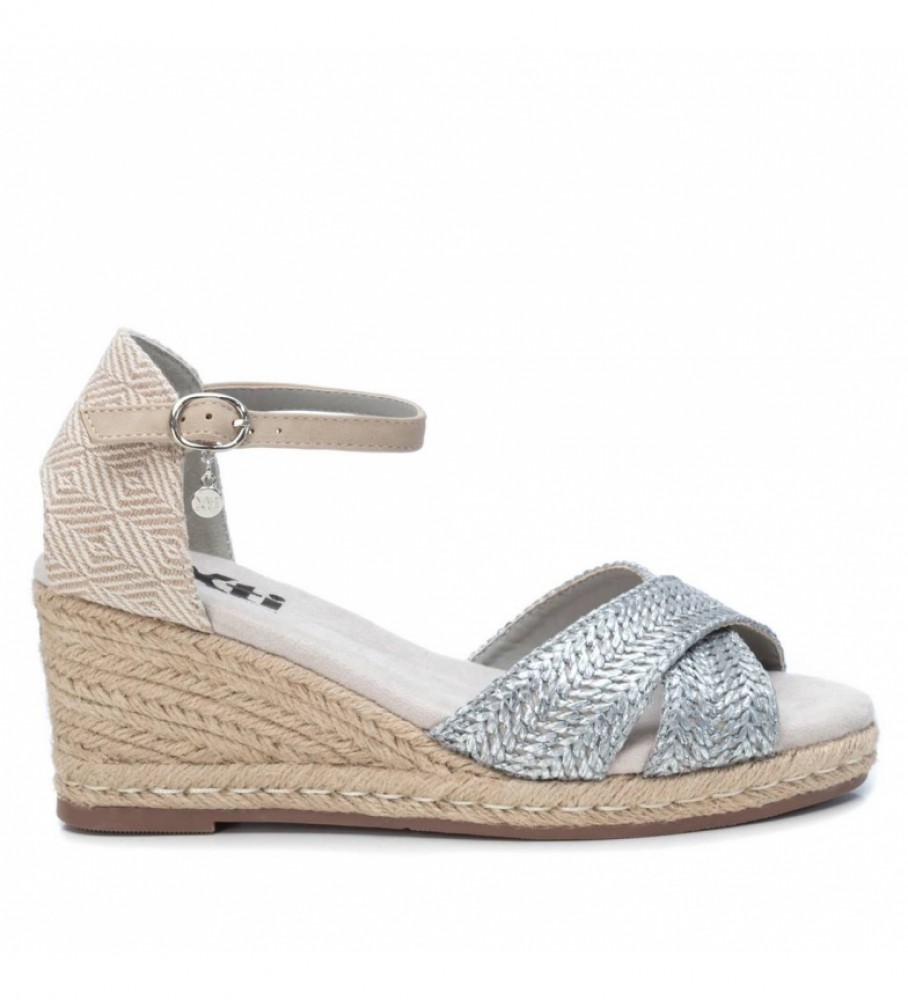 Sandalia de mujer plata 03379605 | Xti store