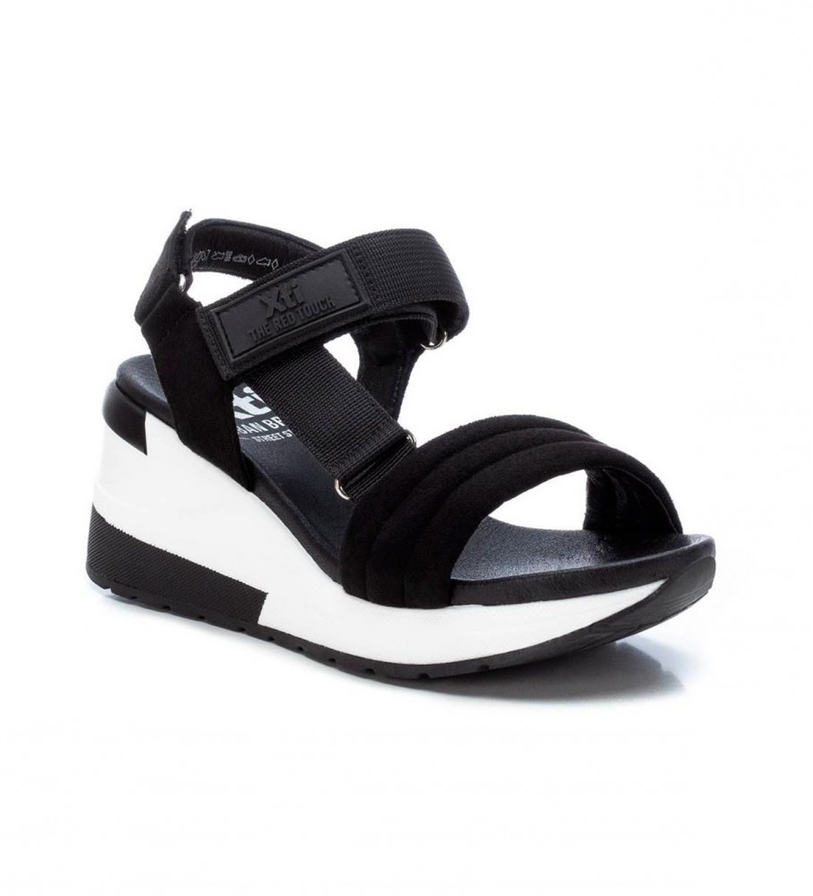 Xti Sandalias con cuña negro - Altura tacón 7cm - - Tienda Esdemarca moda,  calzado y complementos - zapatos de marca y zapatillas de marca