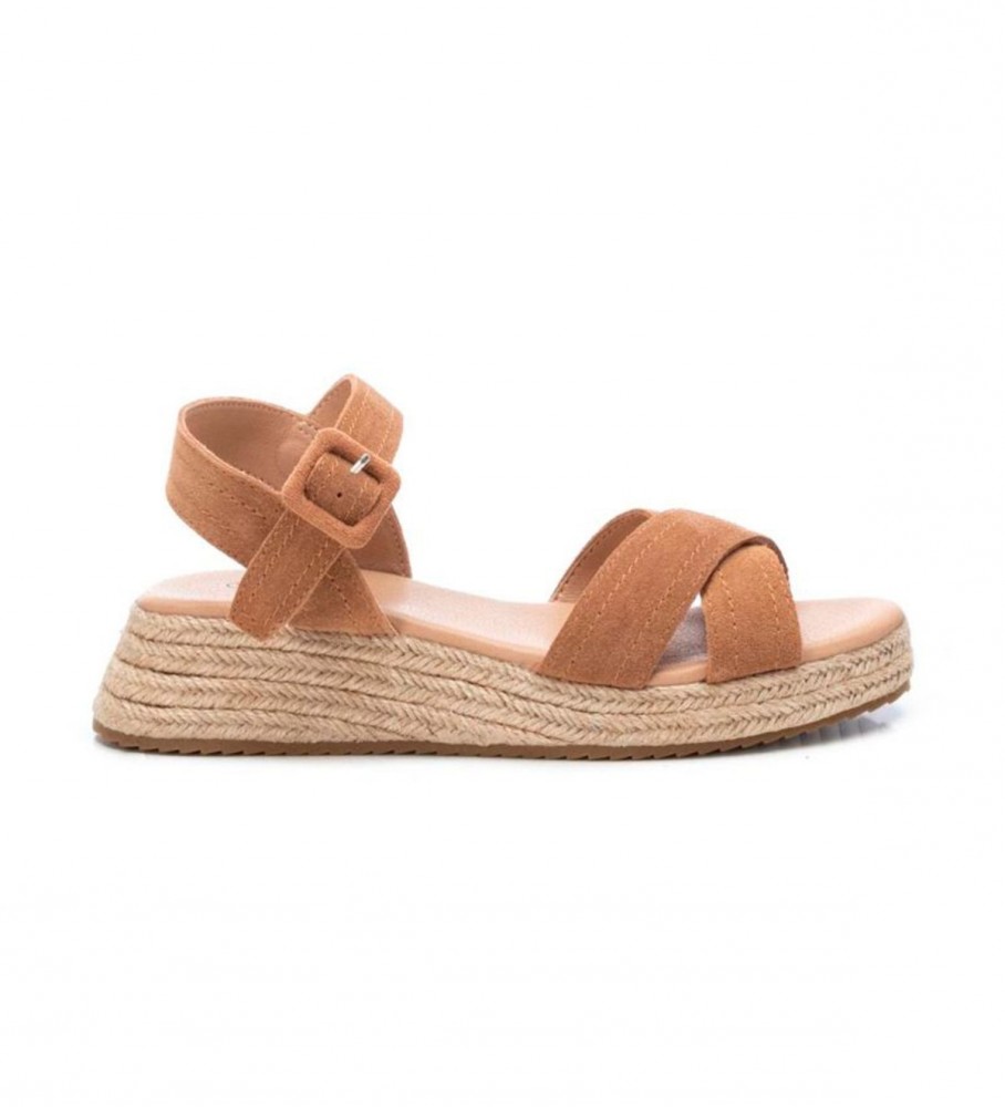 Xti Basic sandals brown - Height 5cm wedge 
