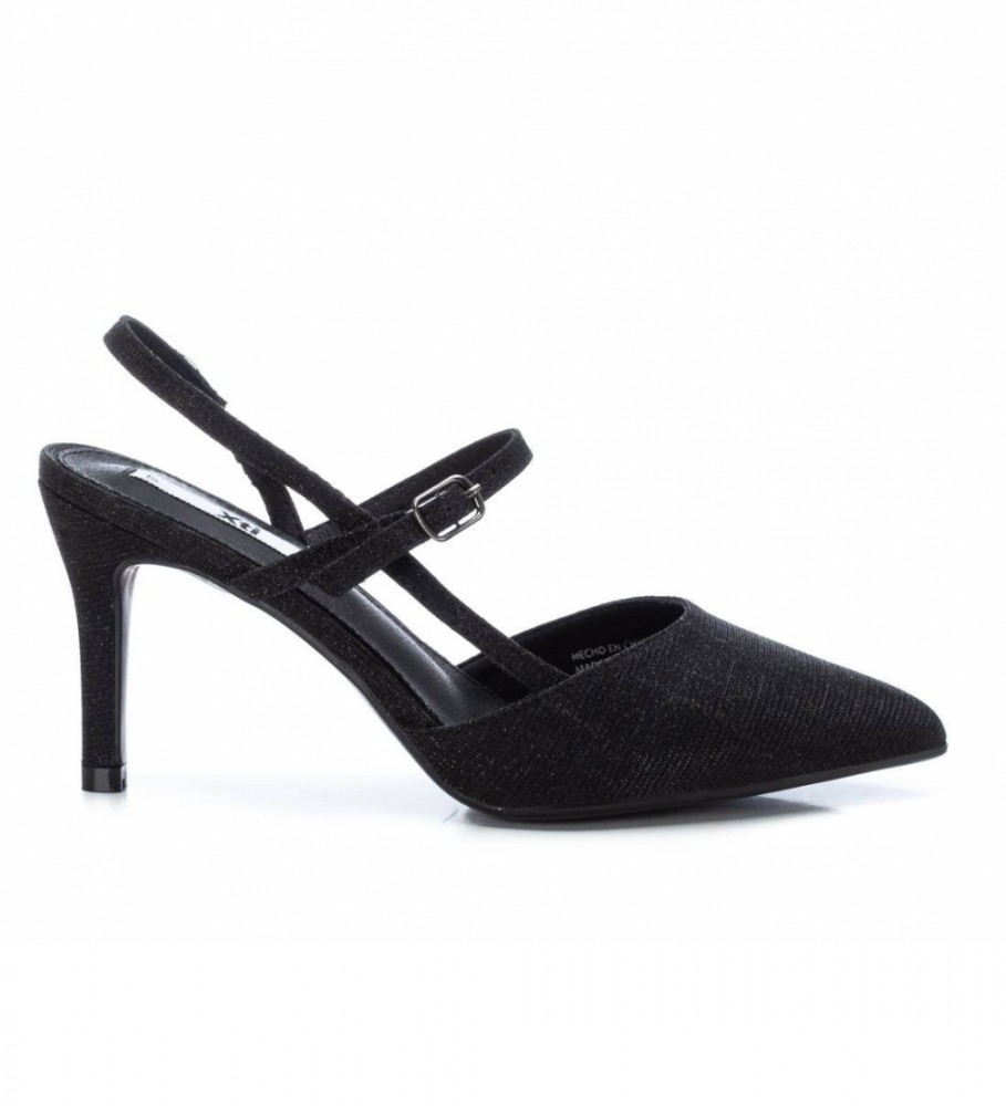Xti Black strappy shoes - Height 11cm heel