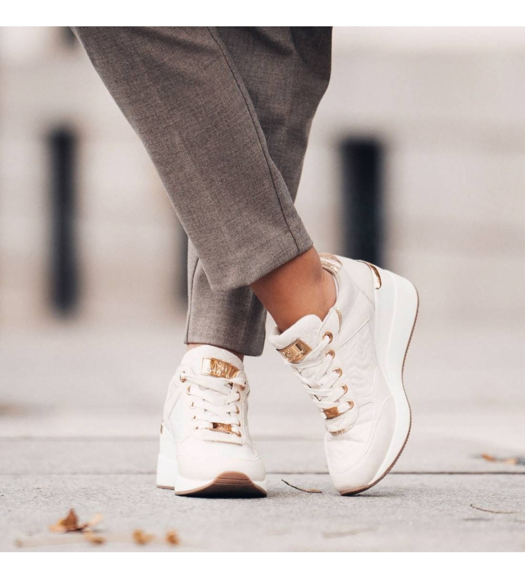 Zapatillas Blancas Zapatillas Con CuÃ±a Para Mujer Zapatillas Xti