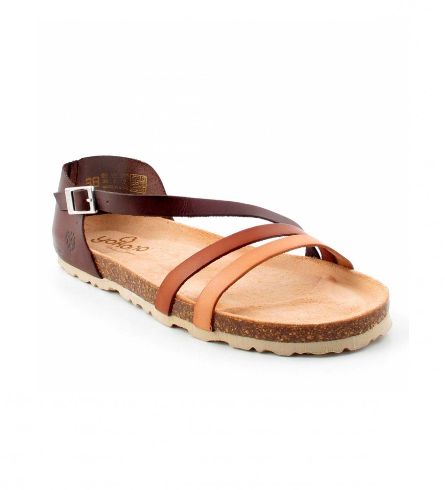 Yokono Brown leather sandals Villa 057