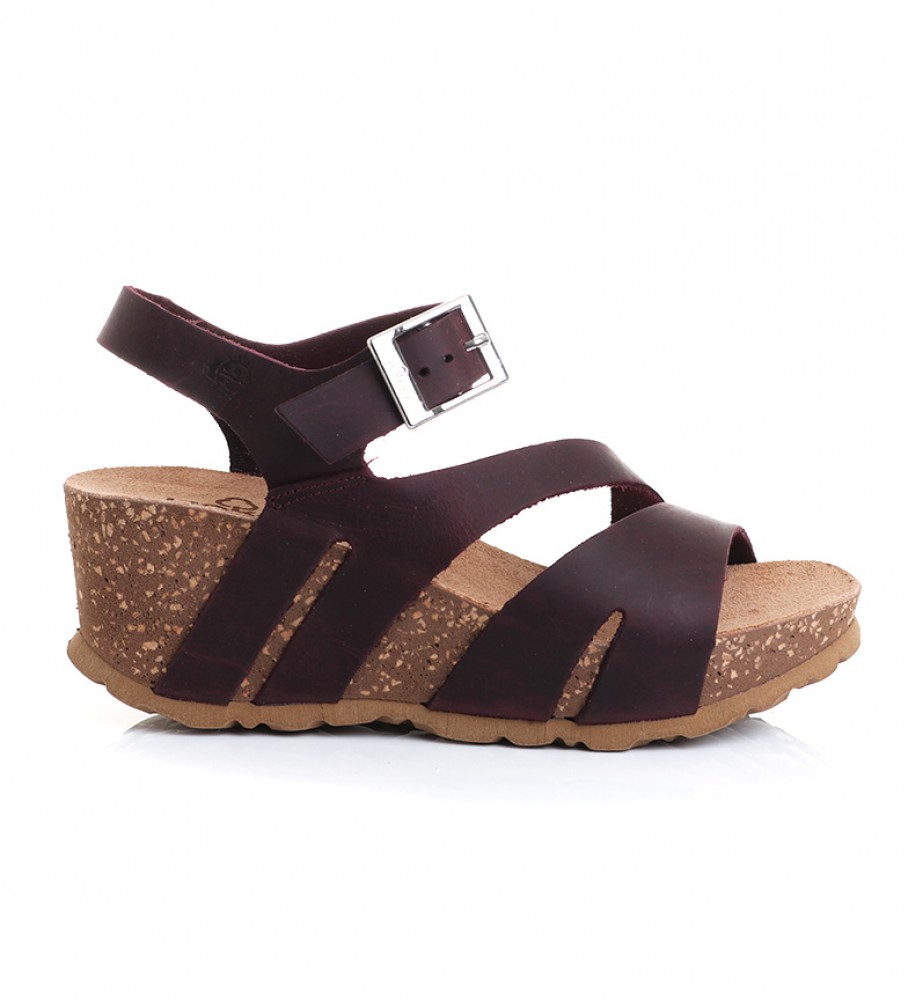 Yokono Sandalias de piel Bari 002 burdeos -Altura cuña: 7 cm- - Tienda  Esdemarca moda, calzado y complementos - zapatos de marca y zapatillas de  marca