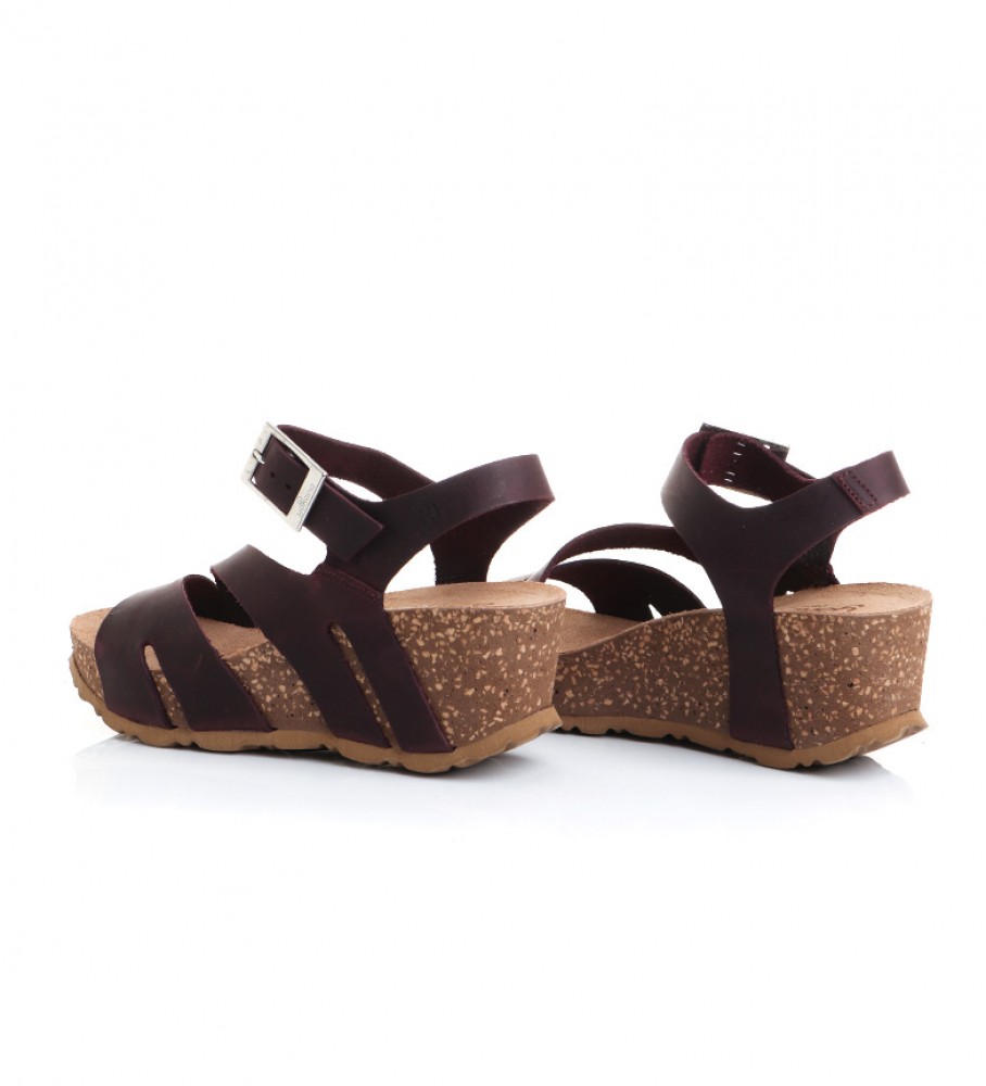 Yokono Sandalias de piel Bari 002 burdeos -Altura cuña: 7 cm- - Tienda  Esdemarca moda, calzado y complementos - zapatos de marca y zapatillas de  marca