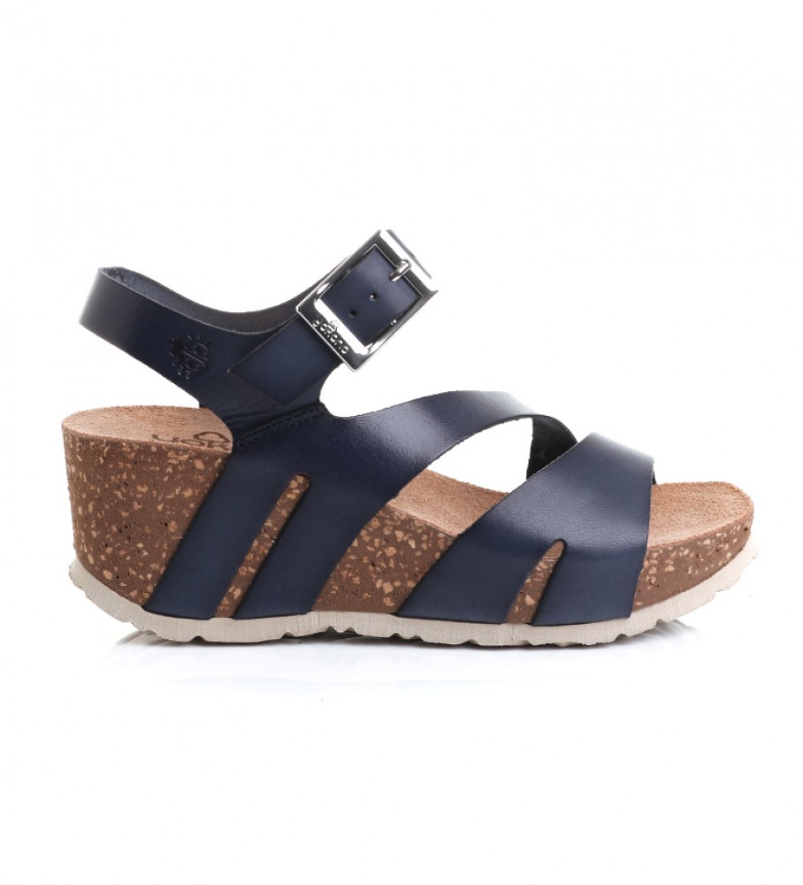 Yokono Sandalias de piel Bari 002 marino -Altura cuña: 7 cm- - Tienda  Esdemarca moda, calzado y complementos - zapatos de marca y zapatillas de  marca