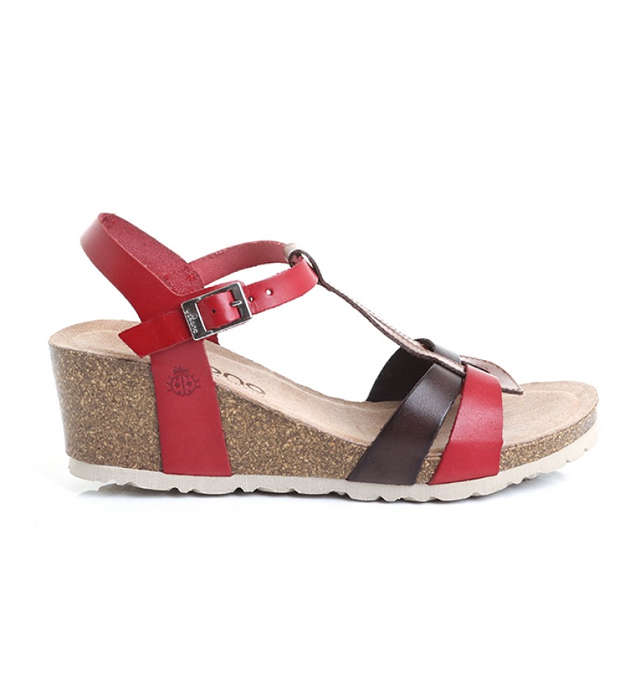 Sandalias de piel Cadiz 014 multicolor rojo-Altura 5.5 cm- - Tienda Esdemarca calzado, moda y complementos - zapatos de marca y zapatillas de