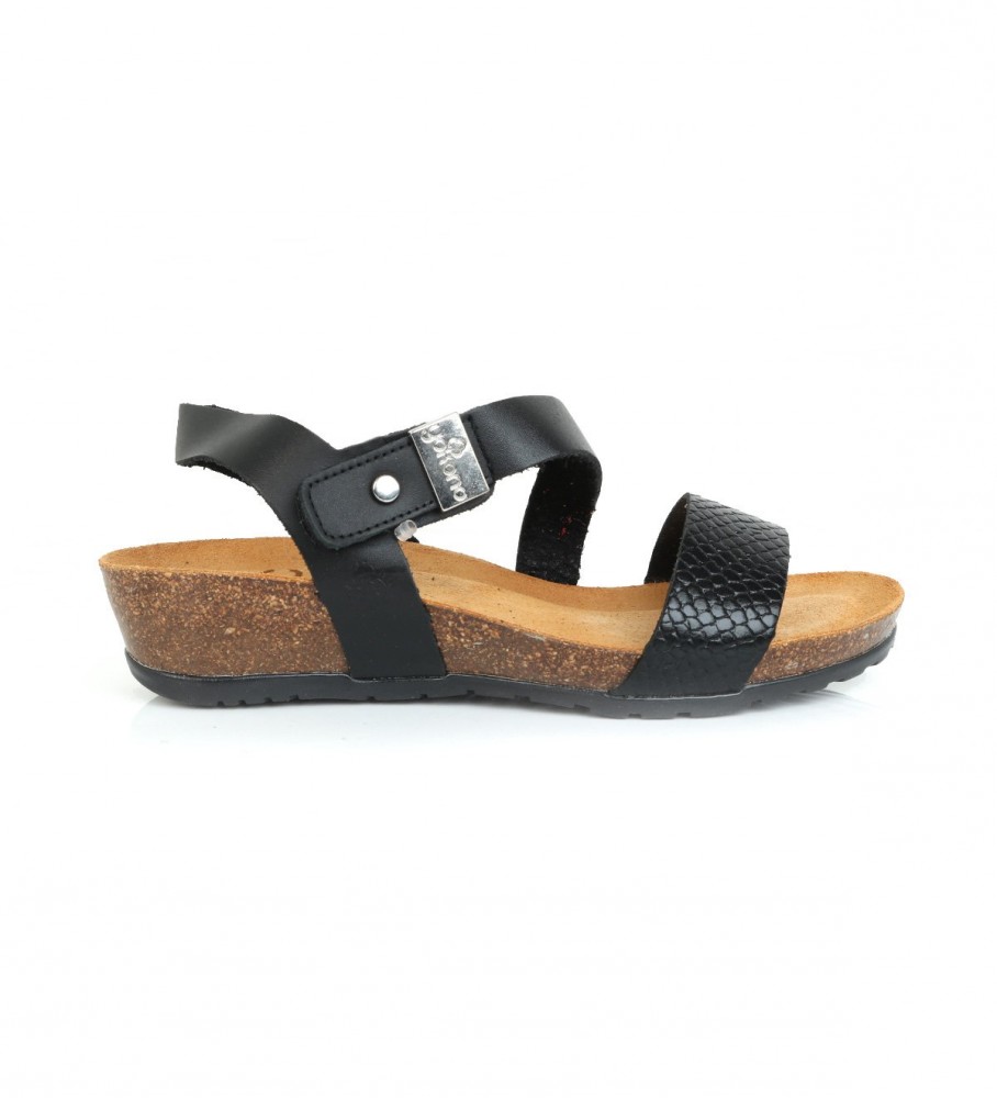Yokono Sandalias de piel Capri 042 negro -Altura 4cm- - Tienda Esdemarca calzado, moda y complementos - zapatos de marca y zapatillas de marca