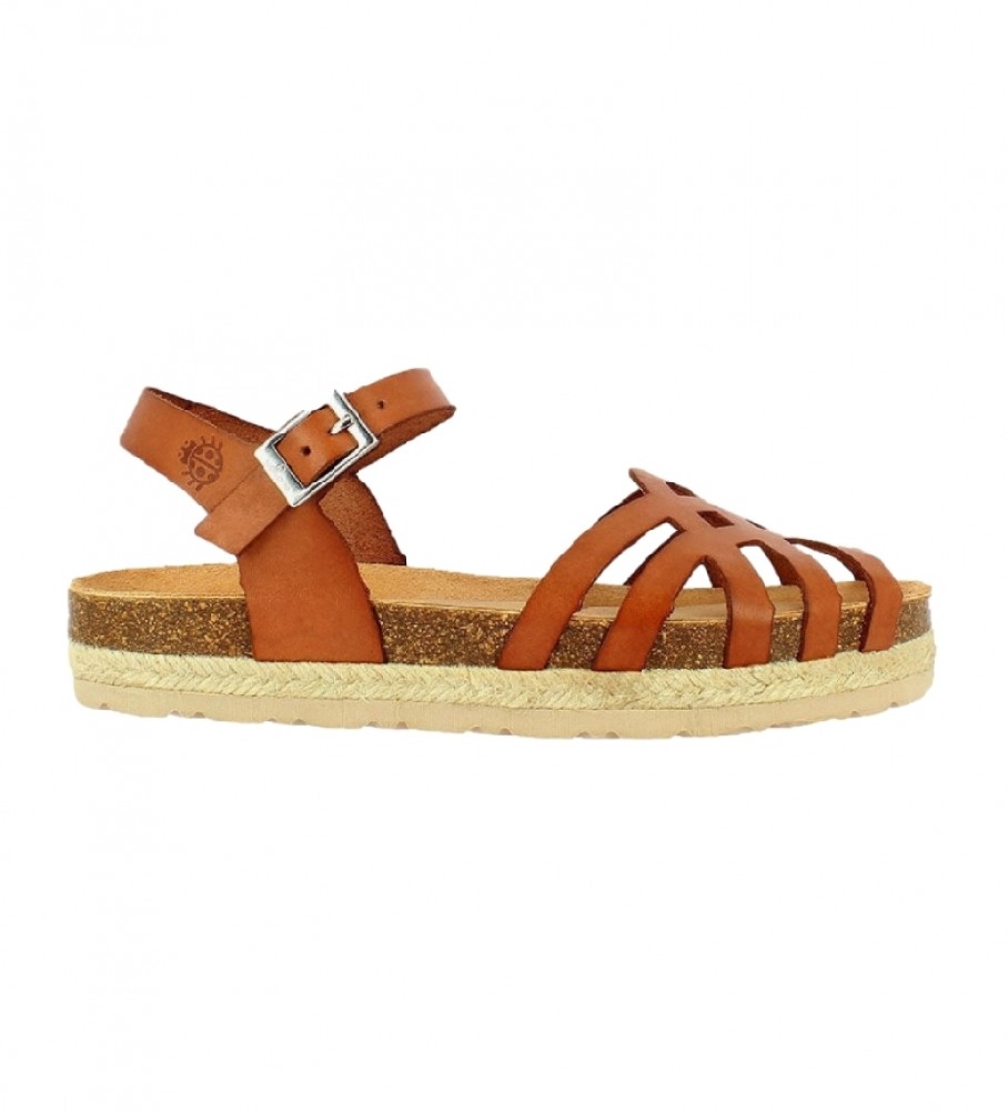 Yokono Java-071 sandali in pelle marrone