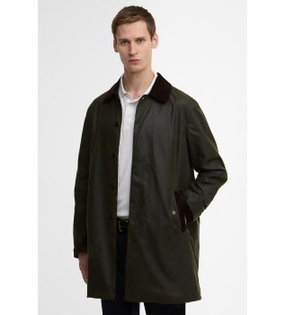 Barbour x Baracuta Tyne Waxed Coat temno zelena