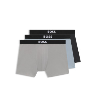 Confezione da 3 boxer neri, grigi, blu
