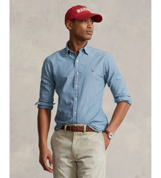 Camicia blu Polo Ralph Lauren in chambray slim fit