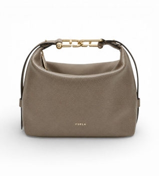 Bolso de Piel Tonie de hombro gris, marrón