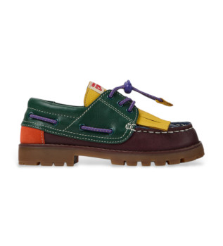Chaussures de bateau en cuir multicolore Bobo Choses x Camper