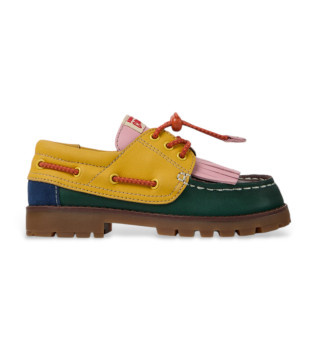 Chaussures de bateau en cuir multicolore Bobo Choses x Camper