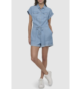 Blauwe denim jumpsuit