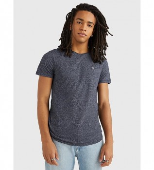 T-shirt blu con scollo a C TJM Slim Jaspe