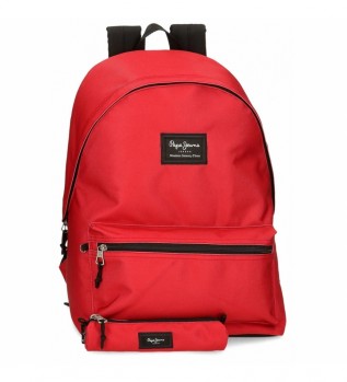 Pepe Jeans Aris Backpack + Case Red
