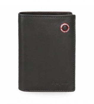 Carteira de couro Crach vertical com porta-moedas Marine