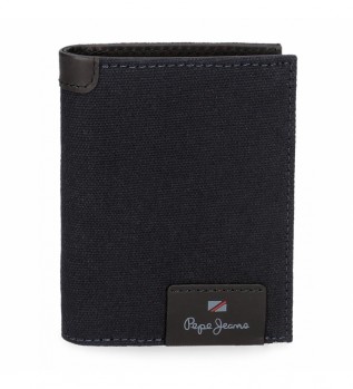 Hilltop Vertical Leather Wallet Navy